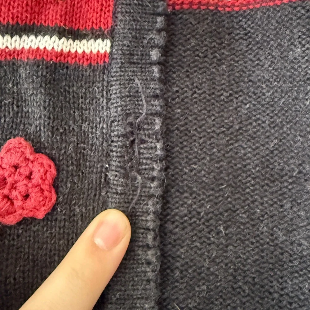 Vintage Womens Medium Cardigan Sweater Scandi Nordic Indie Twee Floral Holiday‎
